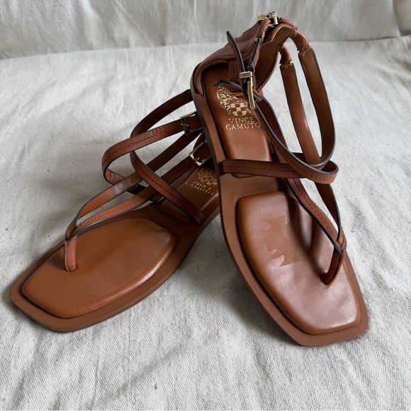 Vince Camuto Shoes - Vince Camuto Erendira Gladiator Sandals 7.5 Cognac Leather Boho Festival
